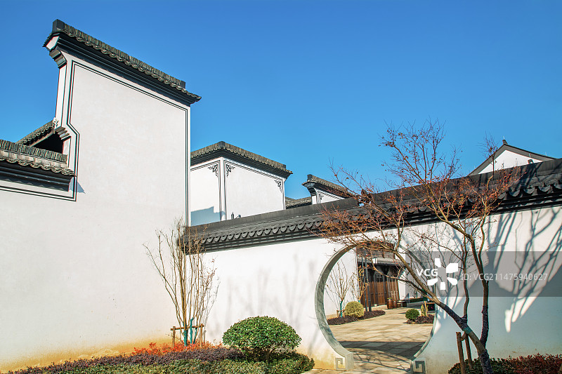 杭州 余杭 闲林埠 闲林埠老街 江南古镇 江南民居 江南风情 闲林老街 南方传统建筑 白墙灰瓦图片素材