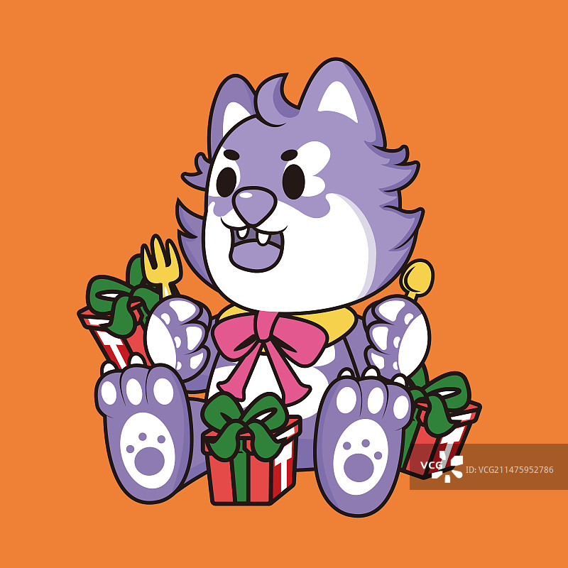 宠物狗卡通插画图片素材