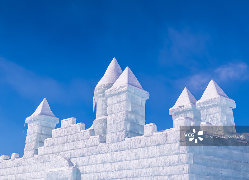 冰雕，城堡，冰雪嘉年华，冰雪大世界。图片素材