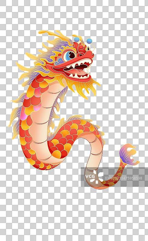 中国风手绘龙灯元素图片素材