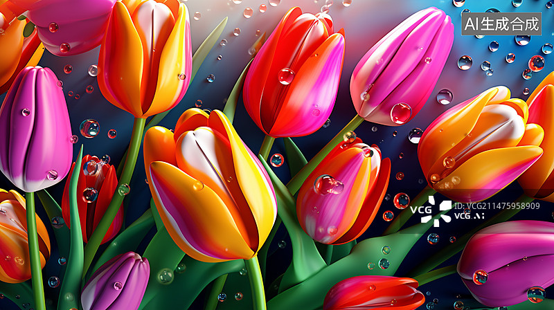 【AI数字艺术】郁金香图片素材