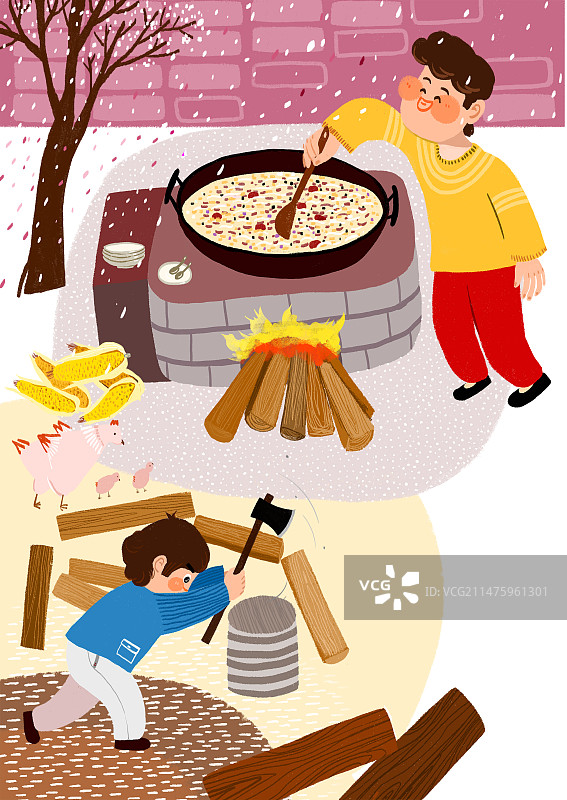 过腊八煮腊八粥系列图片素材