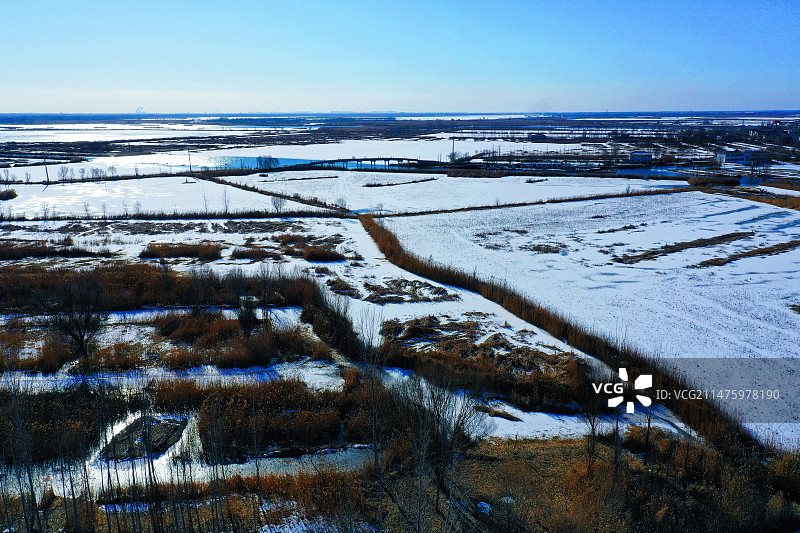 华北明珠白洋淀四面环水邵庄子图片素材