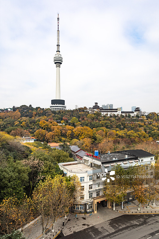 秋天季节的湖北武汉黄鹤楼长江大桥蛇山首义公园龟山公园铁门关晴川阁白云阁龟山电视塔自然建筑景观图片素材