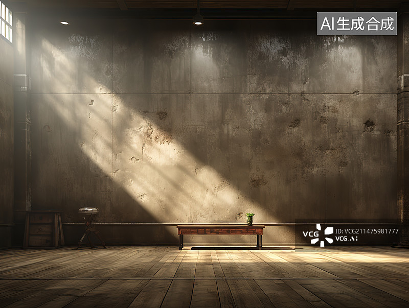 【AI数字艺术】靠墙的空座位图片素材