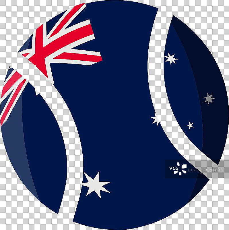 带有澳大利亚国旗的网球图片素材