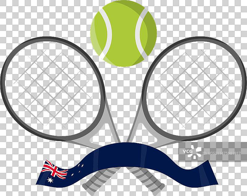 带有旗帜的澳大利亚网球图片素材