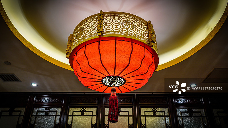 中式风格的红色的灯图片素材