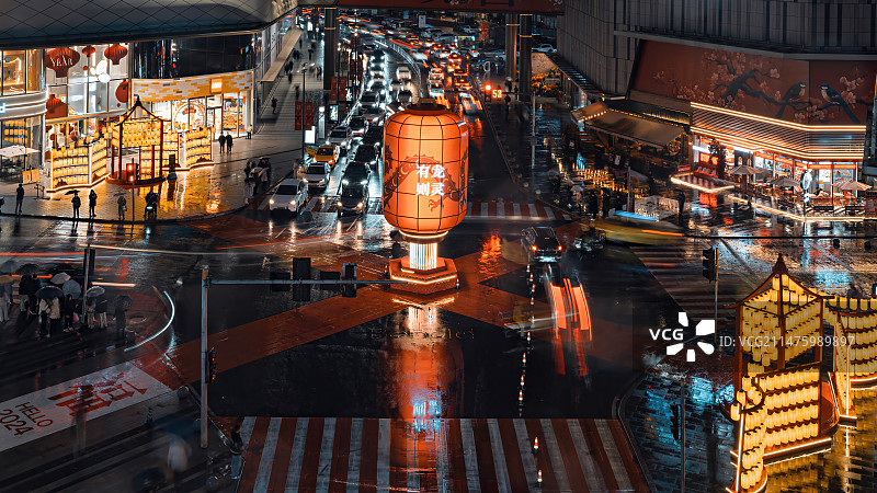 重庆龙湖时代天街蓝调夜景都市风光图片素材