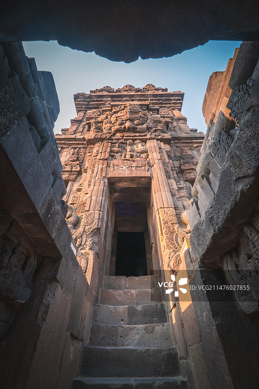 印尼爪哇岛日惹普兰巴南神庙Prambanan巴兰班南古建筑世界文化遗产图片素材