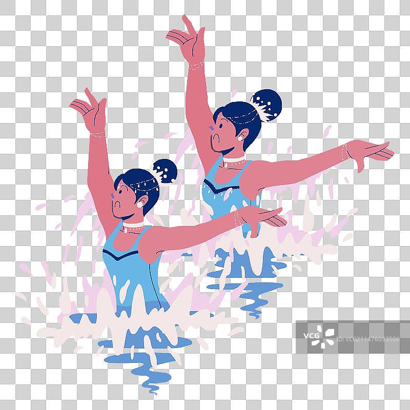 奥运会女子双人花样游泳免抠图人像图片素材