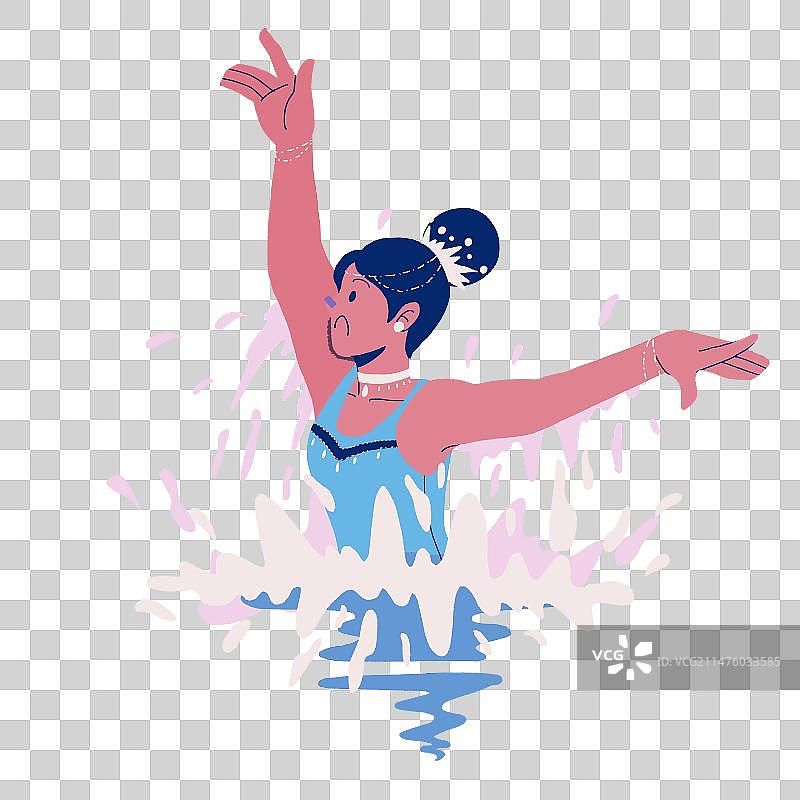 奥运会女子单人花样游泳免抠抠图人像图片素材