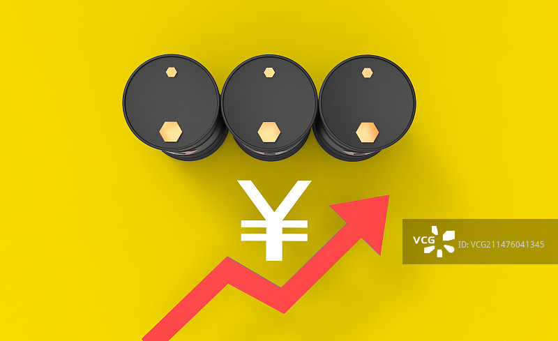 汽油油桶人民币上涨图片素材