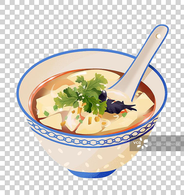 豆腐花豆花咸豆花早餐早点推荐美食插画图片素材