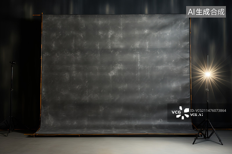 【AI数字艺术】黑色背景下的空椅子和桌子图片素材