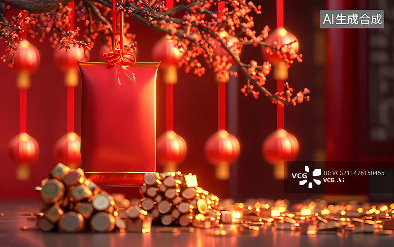 【AI数字艺术】春节金融理财场景图片素材