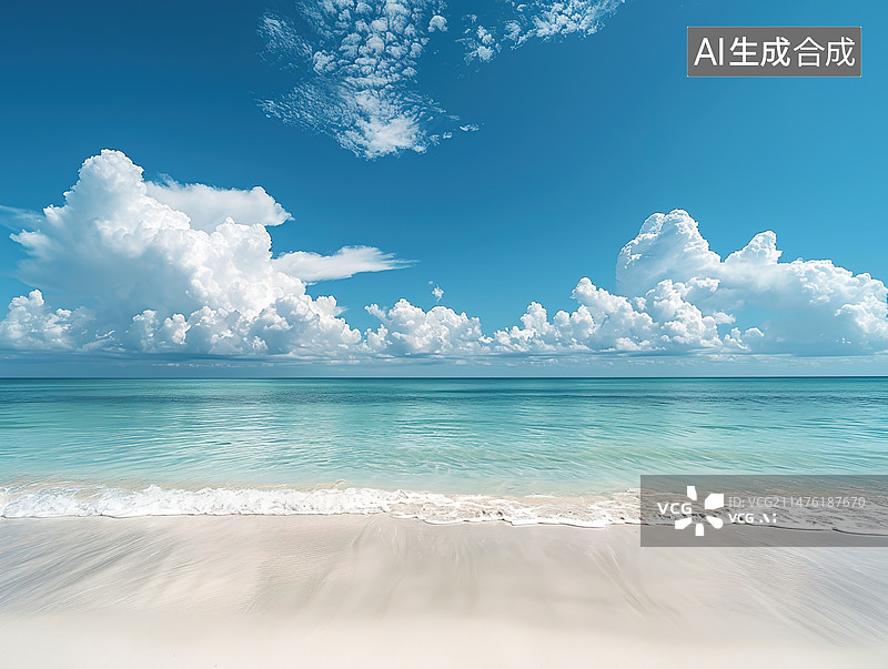 【AI数字艺术】海边的沙滩风景，背景图，热带气候图片素材
