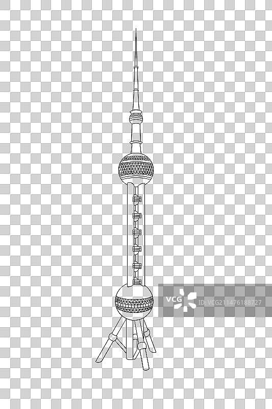 上海东方明珠线稿图片素材
