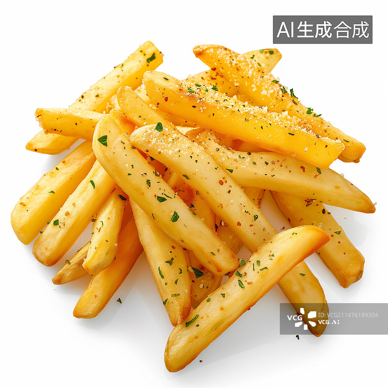 【AI数字艺术】炸薯条白色背景图片素材