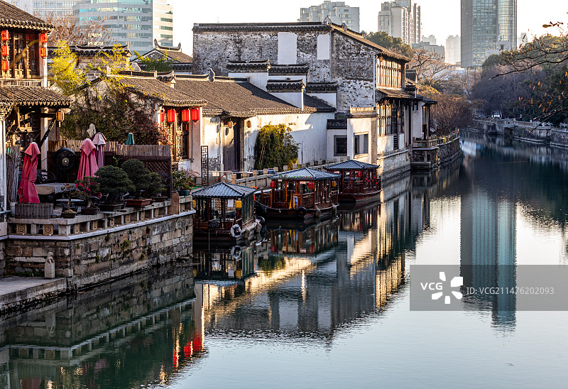 江苏常州青果巷古运河南市河历山文化街区自然建筑景观图片素材