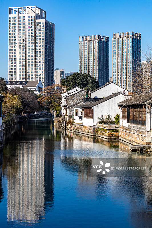 江苏常州青果巷古运河南市河历山文化街区自然建筑景观图片素材