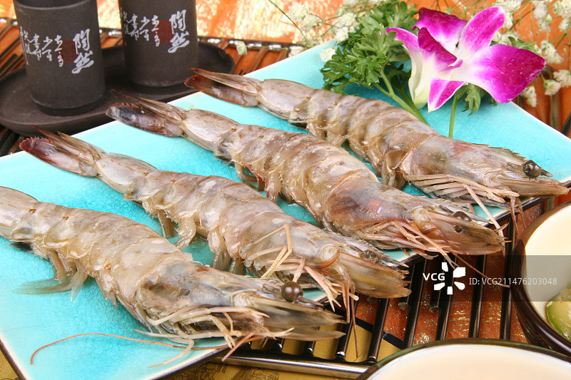 椒盐大虾特写图片素材