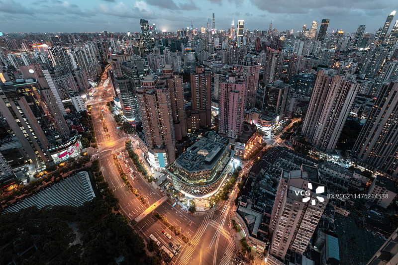 上海普陀区长寿路城市风光图片素材
