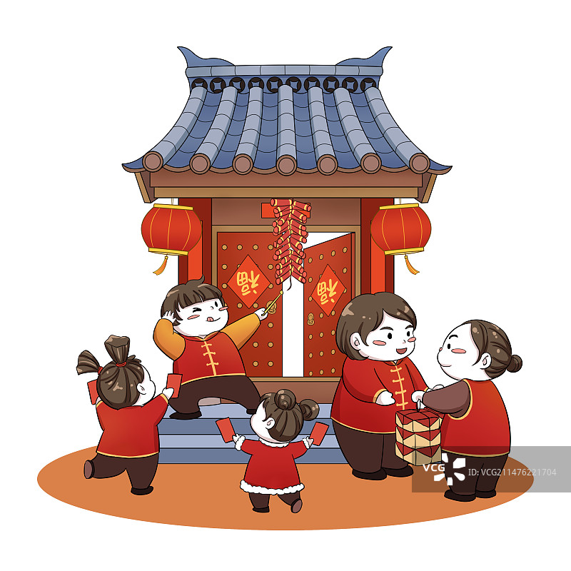 年俗通用版-初一拜年白背景图片素材