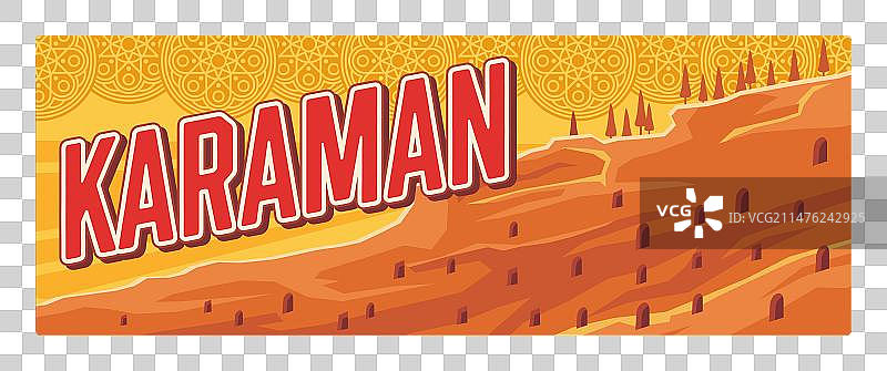 土耳其卡拉曼省复古旅行牌图片素材