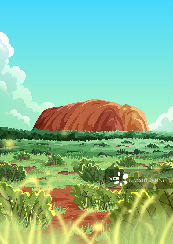 澳大利亚艾尔斯岩乌鲁鲁岩石矢量插画图片素材