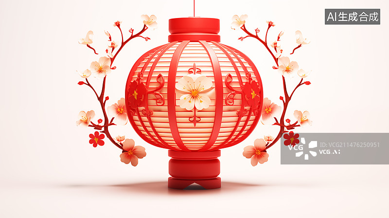 【AI数字艺术】春节红灯笼插画素材图片素材