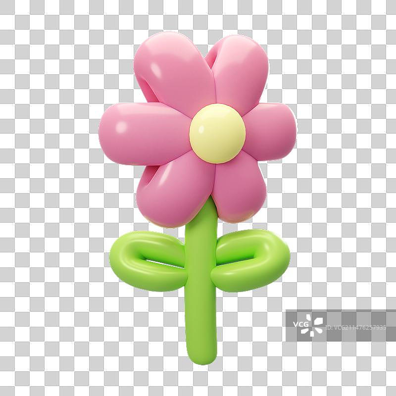 3D立体渲染元素气球花春天春日装饰图片素材