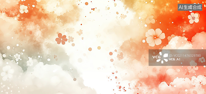 【AI数字艺术】白色背景上的花朵特写镜头图片素材