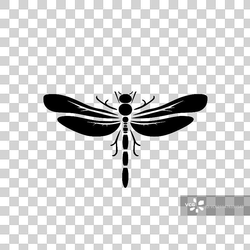 蜻蜓黑白隔离图标图片素材