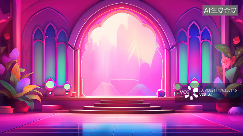 【AI数字艺术】蓝色清真寺的场景图片素材