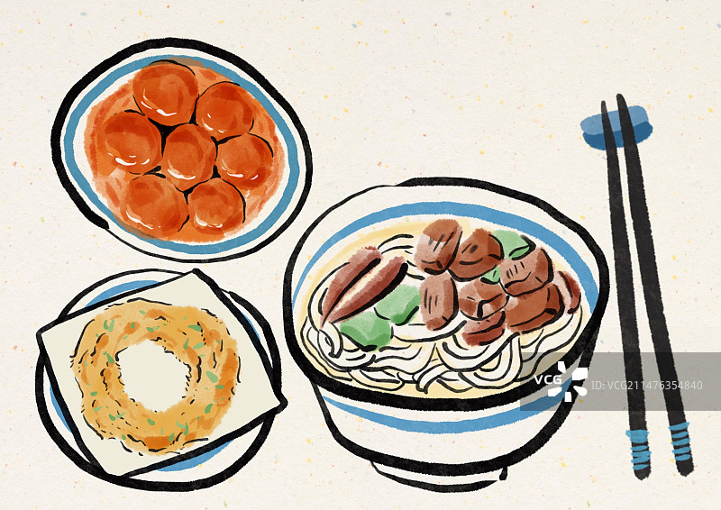 水墨风长沙美食插画图片素材