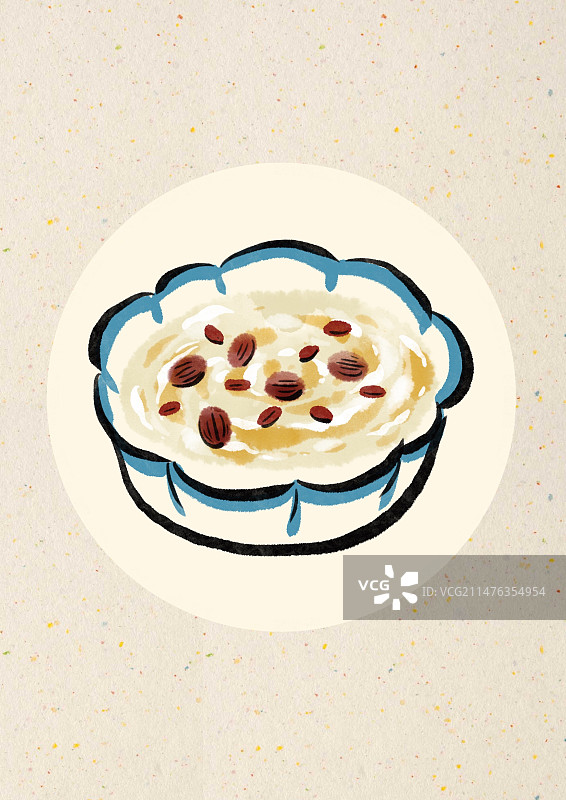 水墨风长沙美食插画-甜酒冲蛋图片素材