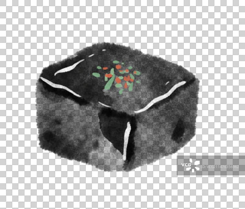 水墨风长沙美食插画元素-老长沙臭豆腐图片素材