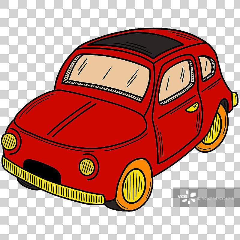 红色卡通汽车图片素材