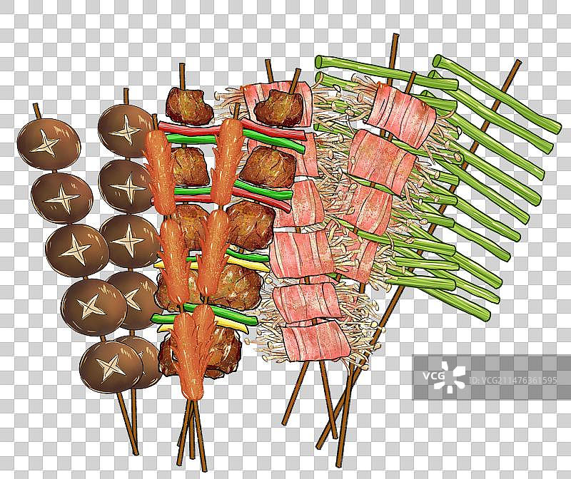 烧烤素材烤串元素烤肉串图片素材