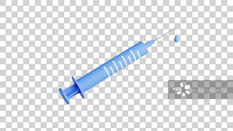 卡通注射器与药瓶3D渲染图片素材