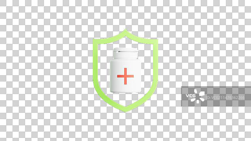卡通注射器与药瓶3D渲染图片素材
