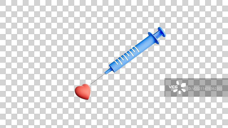 卡通注射器与药瓶3D渲染图片素材