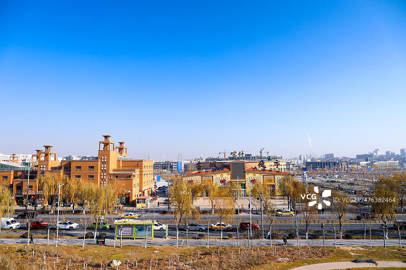 新疆南疆城市地貌特点特色土房图片素材