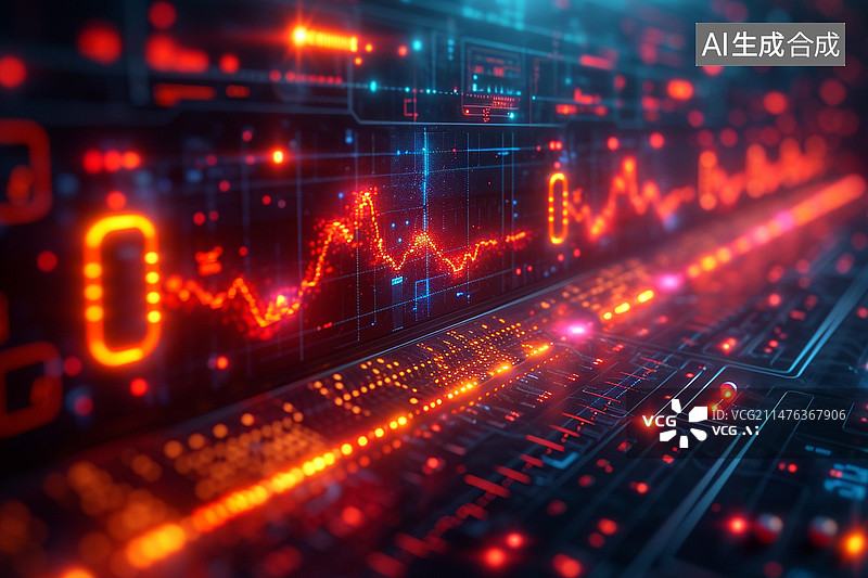 【AI数字艺术】心电图图片素材