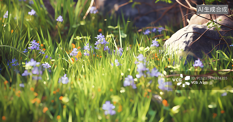 【AI数字艺术】草地野花小花图片素材