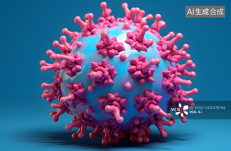 【AI数字艺术】世界艾滋病日概念插图，艾滋病毒感染细胞图片素材