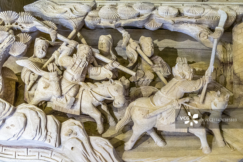 徽州木雕作品（局部）图片素材