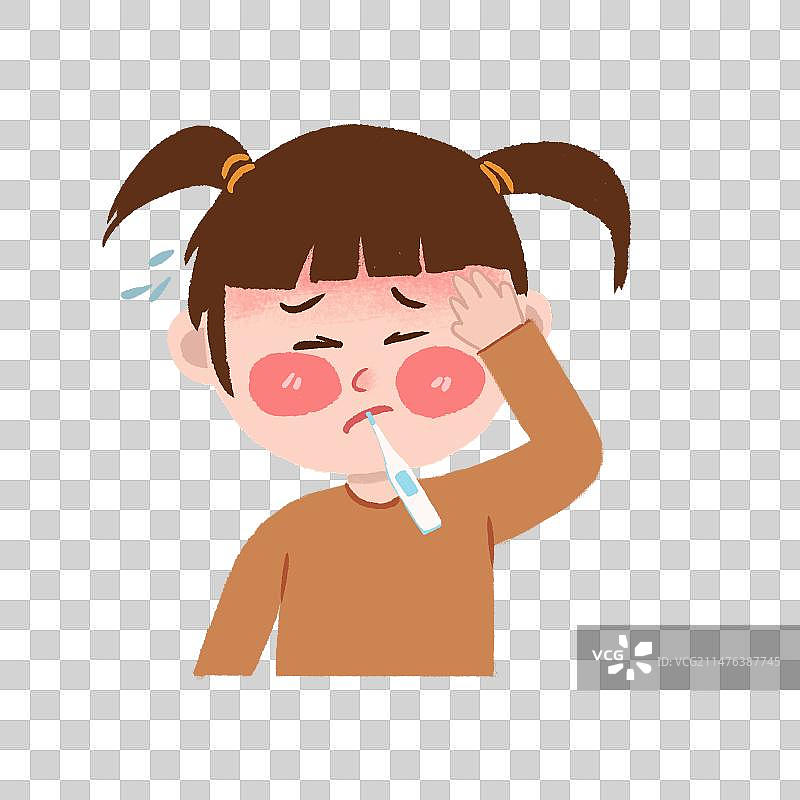 有流感症状的儿童图片素材