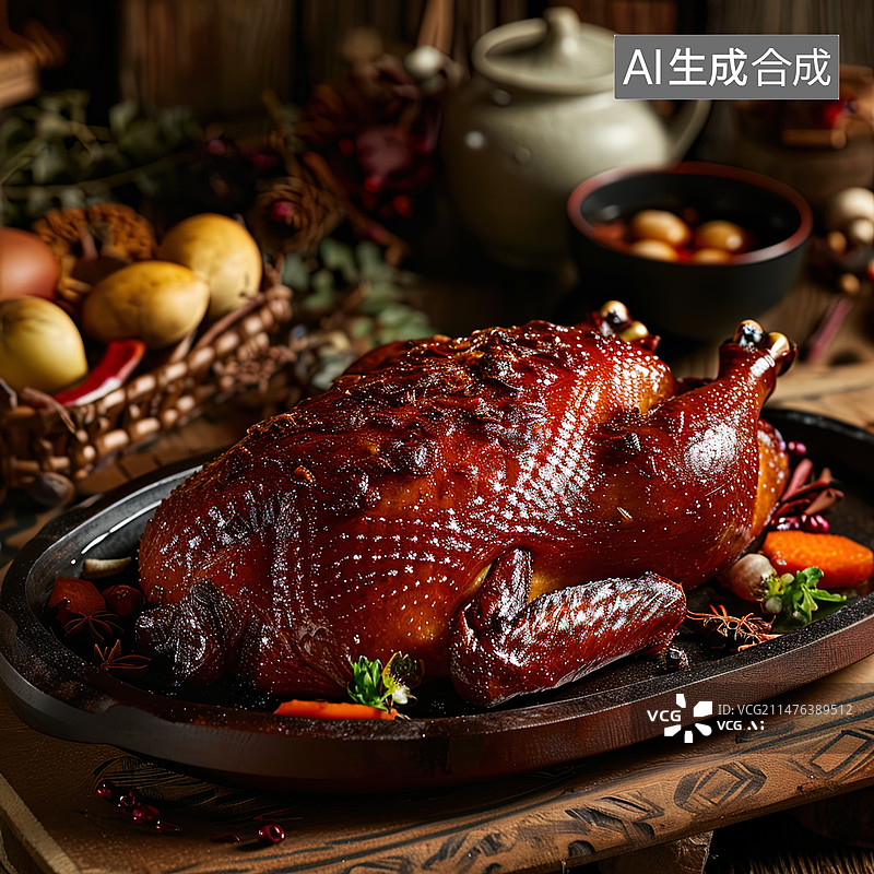 【AI数字艺术】北京烤鸭 美食 写实图片素材